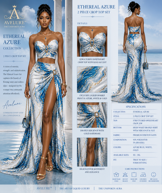Ethereal Azure Crop Top Set